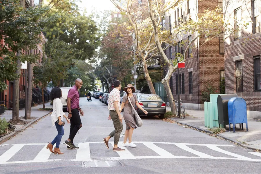 Young couples enjoying urban lifestyle