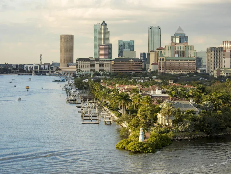 Downtown Tampa view from harbor