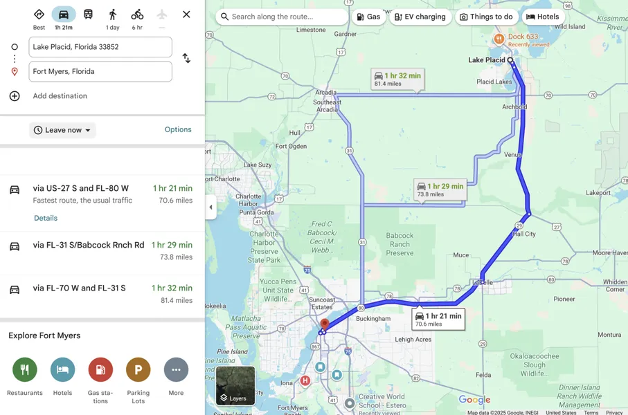 Lake Placid Florida location access