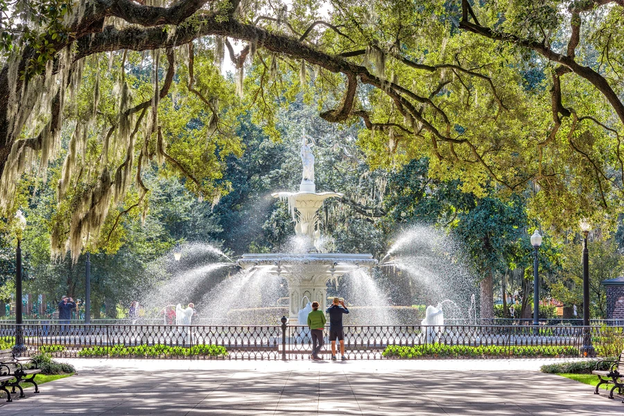 Forsyth Park fountain historic Savannah Georgia