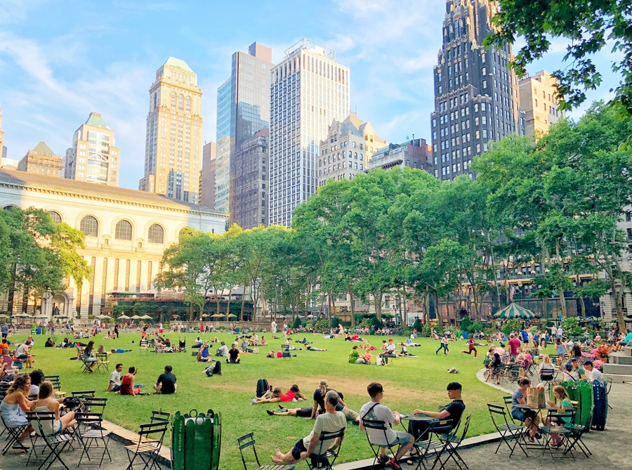 Madison Square Park with iconic structures and urban landscape
