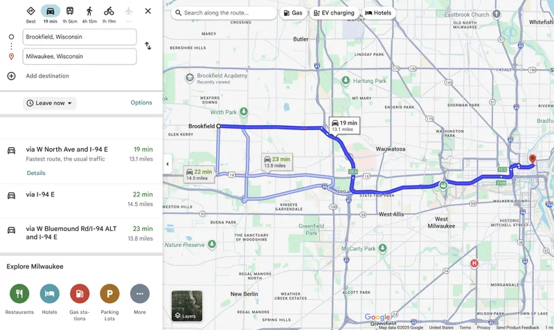 Brookfield Wisconsin commute access